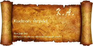 Kudron Árpád névjegykártya